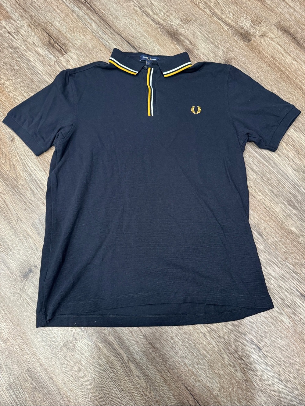 Fred Perry Black Polo with Yellow Trim